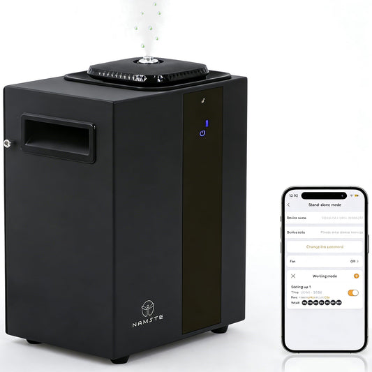 Namste Waterless Essential Oil Diffuser 4000 Sq. Ft, HVAC Scent Diffuser - 800ML Metal Aroma Diffusers with APP & Touch Control, Aromatherapy Machine Ideal Gift for Home Hotel Office Large Room