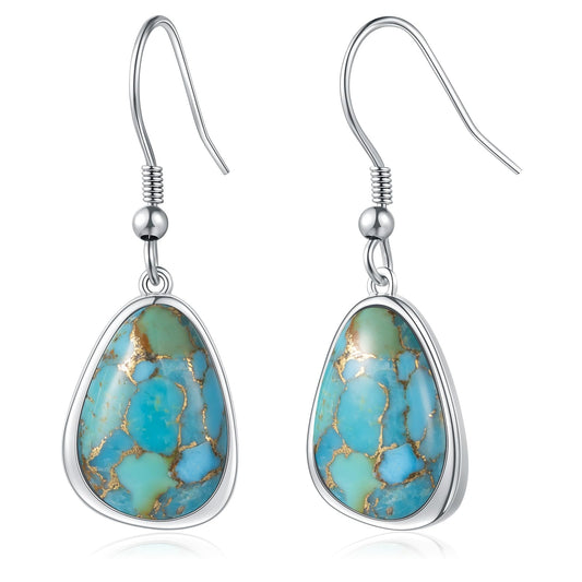 Phyonio Turquoise Earrings for Women Western Jewelry for Women 925 Sterling Silver Dangle Drop Earrings Boho Western Vintage Jewelry for Gift