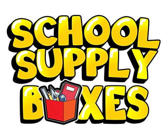 School Supply Boxes | 17" Solid Black Backpack Bundle for Elementary School | Back to School Bookbag with Supplies | Contains Crayons, Colored Pencils, Ruler, Disappearing Glue, Notebooks, & More
