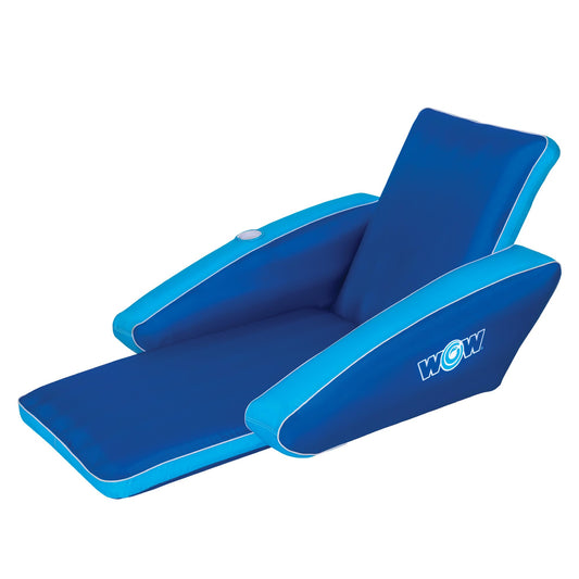 Wow Sports Modern Inflatable Pool Lounge - Single Person - Reclined Salon Float for Lakes & Pools