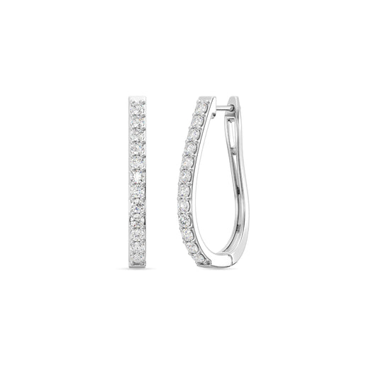 Gilded Lab-Grown Diamond Prong Series Hoop Earrings, 1 Cttw | SI1 F Color, Sterling Silver | Elegant & Ethical Jewelry for Women, Gift Box Included | For Anniversaries, Gifting and Special Occasions