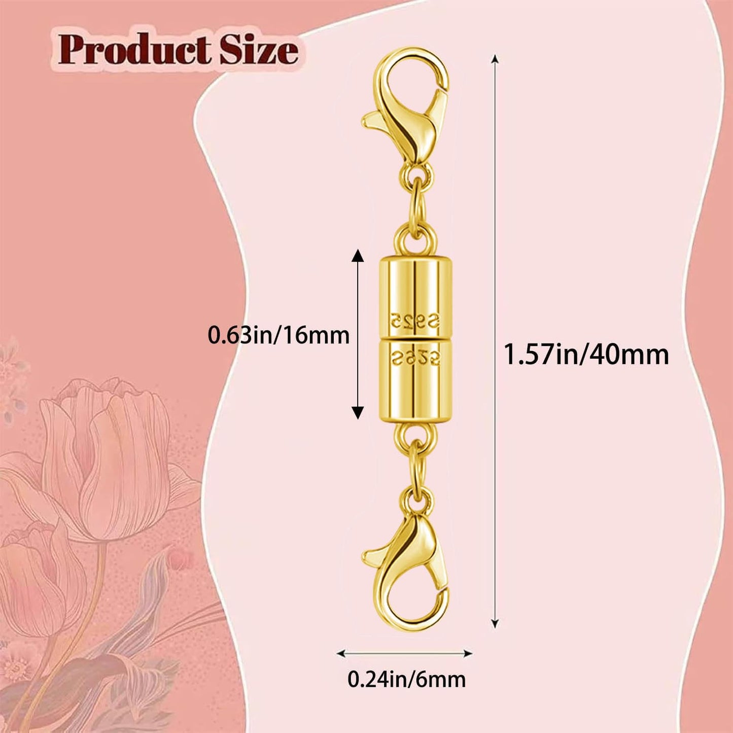 Magnetic Jewelry Clasps, 925 Sterling Silver, Strong Magnetic Closures for Necklaces and Bracelets (4pcs Silvery)