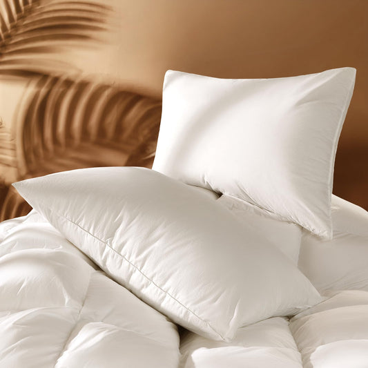 Luxury Canadian White Goose Down Pillow Queen Size Set of 2, 900+ Fill Power, 600 TC Cotton Shell, Soft Down Pillows for Sleeping, Hotel Collection Pillow for Neck Pain Relief (2 Pack, 20"x30")