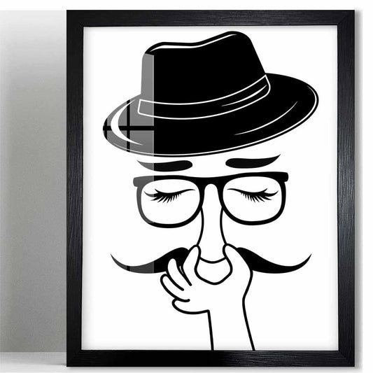 Biufo Humorous Bathroom Wall Art Poster, Bad Smell Minimalistic Canvas Print Art Decor, Bathroom Restroom Wall Decor (10L x 8W, Framed)