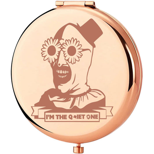 KEYCHIN Scary Clown Pocket Mirror Horror Movie Fans Gift Killer Clown Compact Mirror Horror Movie Merchandise (Quiet ONE RG)