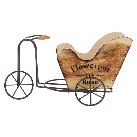 Yardenfun Vintage Iron Tricycle Plant Stand Rustic Flower Pot Holder for Desktop Decoration Durable Frame Charming Bicycle Decor for Spaces