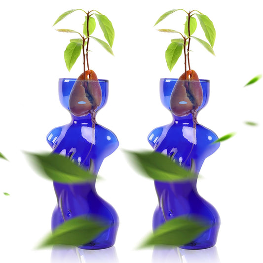CYZglass Propagation Vases for Plants Plant Propagation Jars Unique Body Avocado Vase Glass Planter Perfect for Seed Starting Water Rooting and Home Decor Gift for Father