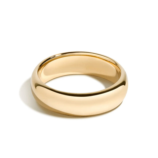 Tioneer Jewelry | Sterling Silver Plain Dome Wedding Band | Wedding Band for Women & Men | Sterling Silver Jewelry, Gold, 6mm, Size 10