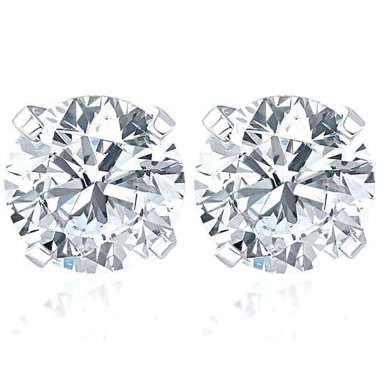Pompeii 1 Carat (ctw) Diamond Studs in 14k White Gold Lab Grown (HI,VS)
