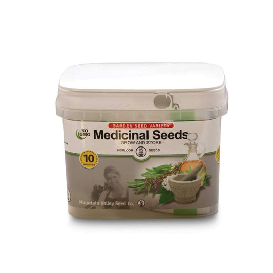 Survival Storage Medicinal Herb Garden Seeds - 10 Varieties - Over 25,000 Non-GMO Herbal Healing Seeds - Non-Hybrid, Open Pollinated - Long Shelf Life Emergency Seed Vault