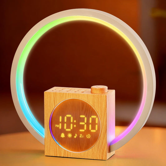 Sunrise Alarm Clock, White Noise Sound Machine, Alarm Clocks for Bedrooms with 12 Color Ambient Nightlight, White Noise Machine with 30 Soothing Sounds, Gifts for Adults, Kids, Couples and Friends