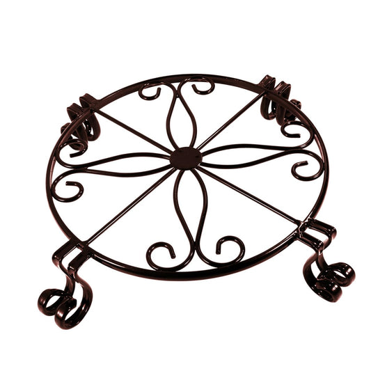 TEHAUX Metal Plant Stand Floor Holder for Bonsai and Potted Plants, Large Coffee-colored Iron Flower Pot Rack for Indoor and Outdoor Garden Use