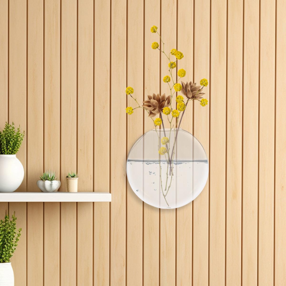 UTHCLO 2pcs Wall Hanging Hydroponic Vase Set Glass Terrarium Planter Pot for Indoor Plant Decoration