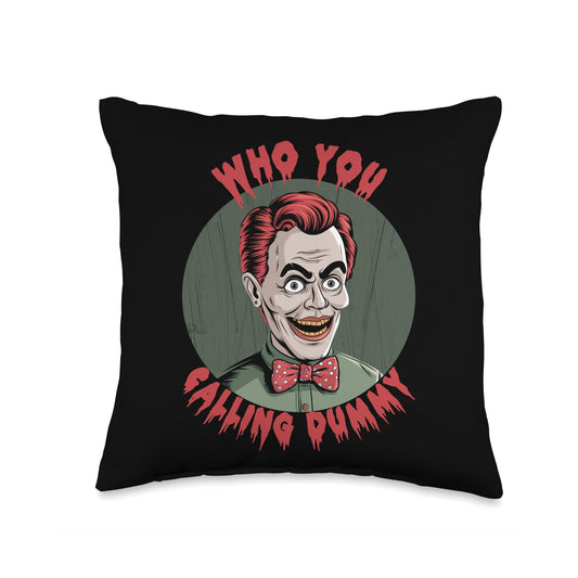 Halloween Costume Creepy Ventriloquist Doll Dummy Throw Pillow