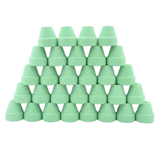 Yuvori Mini Pastel Terracotta Pots for Micro Gardens – 30 Pack, 1.7” Tiny Breathable Clay Planters, Macaron Colors, for Moss, Fairy Gardens, Dollhouses, and Succulents (Painted Green, 1.2 Inch)