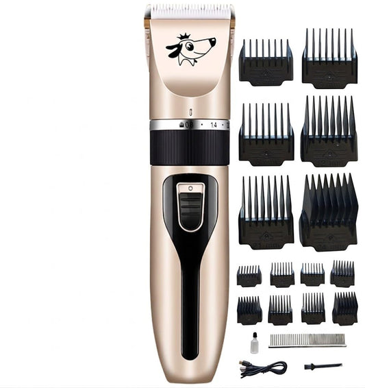 VCM Dog Clipper 2 in 1 Grooming Kit Electric Rechargeable Cordless Shaver Replaceable Paw Trimmer Blade Low Noise for Dog Cat Pet