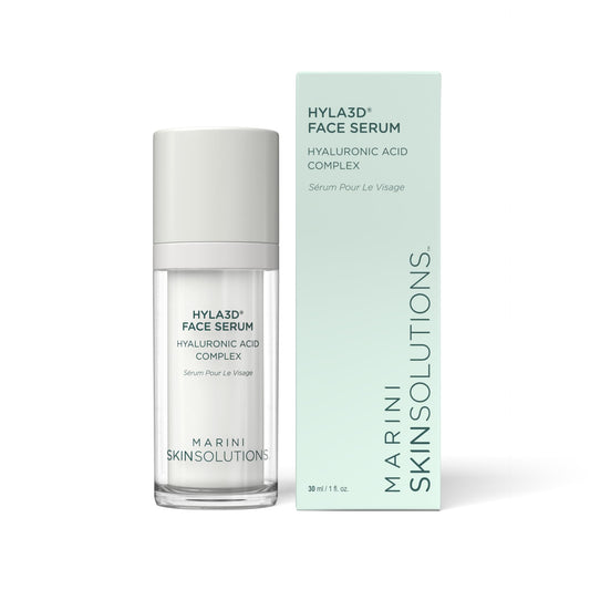 Marini SkinSolutions Hyla3D Face Serum - Patented Hyaluronic Acid Complex - Long-Lasting Skin Hydration - Good for Fine Lines, Wrinkles, Laxity, Volume - All Skin Types - Made in the USA - 1 fl oz