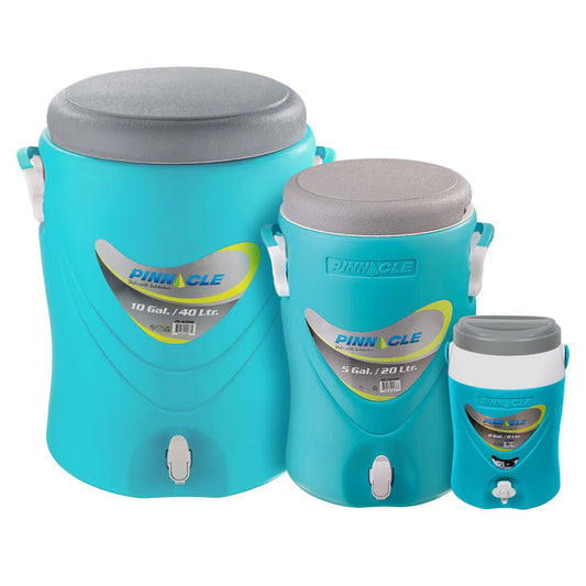 10-Gallon 5-Gallon Water Jug and 2-Gallon Gallon Water Bottle Set – Insulated Beverage Cooler Dispenser with Pull Tap Spout – Leakproof and Portable Sports Jug – for Camping, Outdoor, Party, Sports