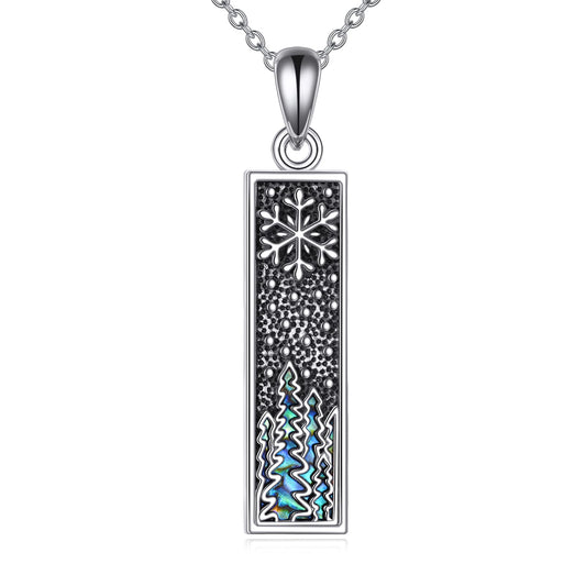 YFN Snowflake Pine Tree Necklace for Women Sterling Silver Nature Necklace Jewelry Gift for Skiers, Hikers, Campers, Climbers and Nature Lovers