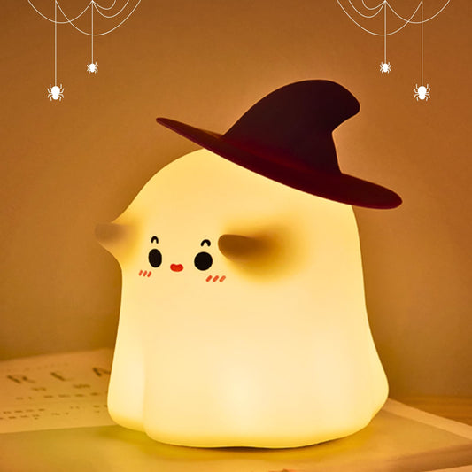 eirix Ghost Night Light Halloween Decorations Night Light Silicone Rechargeable Night Lamp with 3 Level Dimmable Bedside Lamp Nursery Nightlight Dorm Decor, Funny Holidays Gift Cool Gadgets for Kids