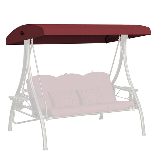 Oungelark Outdoor Swing Canopy Replacement Cover, 3 Seat Swing Cover UV-Resistant for 3-Seat Porch Swing (Red, 76.8x47.2x9.1in)
