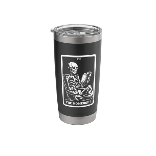 The Homebody Tarot Card Indoorsy Skeleton Introvert Stainless Steel Insulated Tumbler