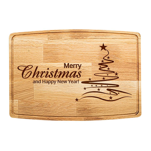 2026 Christmas Cutting Board – Laser Engraved Wooden Holiday Charcuterie Board, Merry Kitchen Décor, Christmas Gift for Family, Friends, Mom, Dad & Housewarming (11.5" X 7.5 Oak Wood Compact)