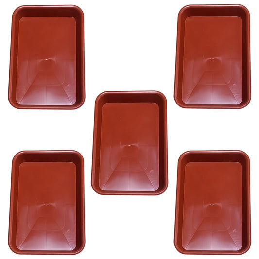 Toyosport 5 Pcs Square Plant Saucers, 12 Inch Plant Trays for Indoor, Sturdy Plastic Water Receiving Trays, Ideal for Indoor and Outdoor Pots, Prevents Water Spills and Protects Surfaces