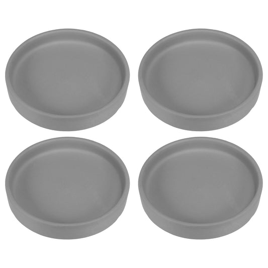 PATIKIL 4.5 Inch Round Ceramic Plant Saucer, 4 Pack Plant Saucer Tray Flower Planter Drip Tray for Indoors Outdoors Patio Balcony, Dark Gray