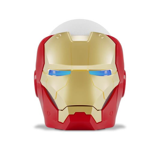 Echo Bundle: Echo Dot (5th Gen, 2022 release) | Glacier White and Limited Edition Marvel Iron Man Stand