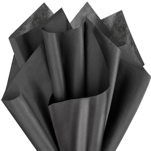 EUSOAR Black Wrapping Tissue Paper, 20x30 inches 50pcs Halloween Present Packing Tissue Paper Bulk, Pom Pom Crafts, for DIY Crafts Decorative Art Crafts Birthday Party Festival