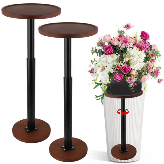 LUTTY 2Set Wooden Adjustable Plant Risers for Inside Pot,13.8-21.7 inches Tall Tapered Plant Riser Fill Bottom of Tall Flower Pots and Large Plants Containers, Rise Filler Riser of Flower Pots