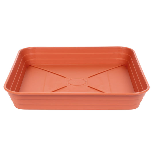 Feyvdzv 4 Pack Square Plant Saucer Tray 8 inch, 6 8 10 12 14 16 18 20 inch Heavy Duty Plastic Square Plant Saucers for Indoors Outdoor, Flower Planter Drip Trays for Pots, Seed Starting Tray