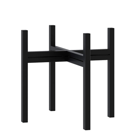 FaithLand Mid Century Plant Stand Indoor Outdoor (EXCLUDING 8" Plant Pot), Metal Planter Stand, Potted Plant Holder, Black, Hold Up to 8 Inch Planter - Upgraded Design