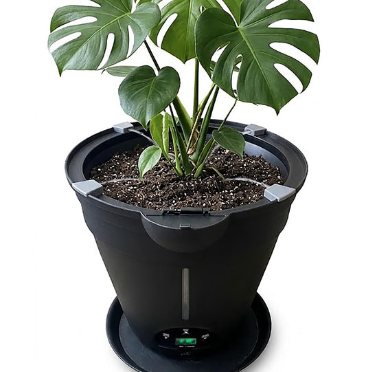LAEBUILD Motorized Self Watering Plant Pots for Indoor Plants, 1.25 Gallon Automatic Planter with Programmable Pump, LED Indicator for Office Decor & Gardening