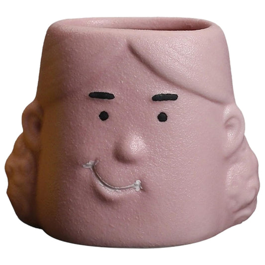 wkao Matte Human Face Plant Pot, for Succulents & Flowers, Abstract Ceramic Little Girl Head Planter, 4.1 X 3.9 X 3.4 in, Creative Desktop Decor, Indoor Outdoor Ornament