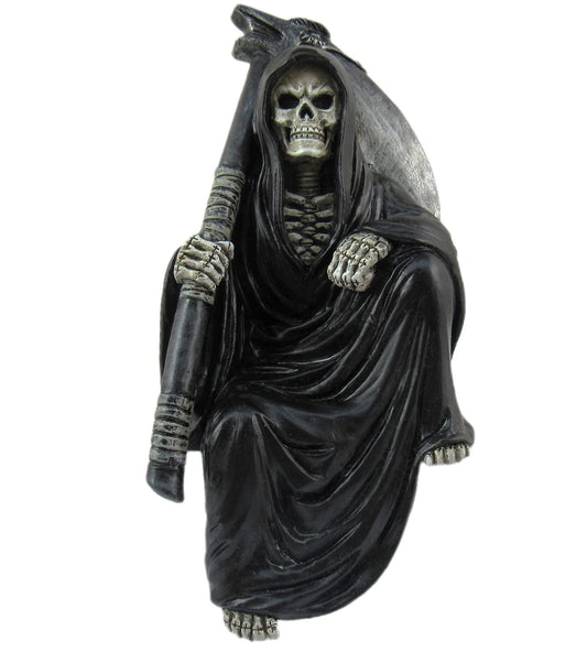 DWK " Nothing But Time Grim Reaper Book Shelf Figurine Sitter | Bookshelf Décor for Home | Skull Goth Decorations | Home Office Décor | Figurines and Statues - 5"
