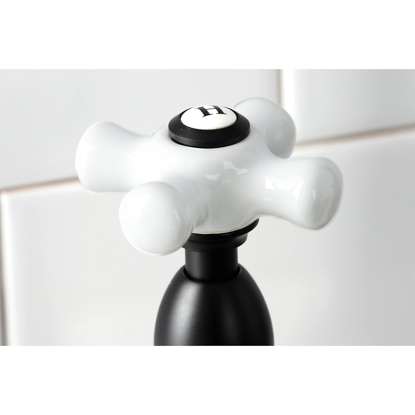 Kingston Brass KS1270PXBS Heritage Bridge Kitchen Faucet with Brass Sprayer, Matte Black