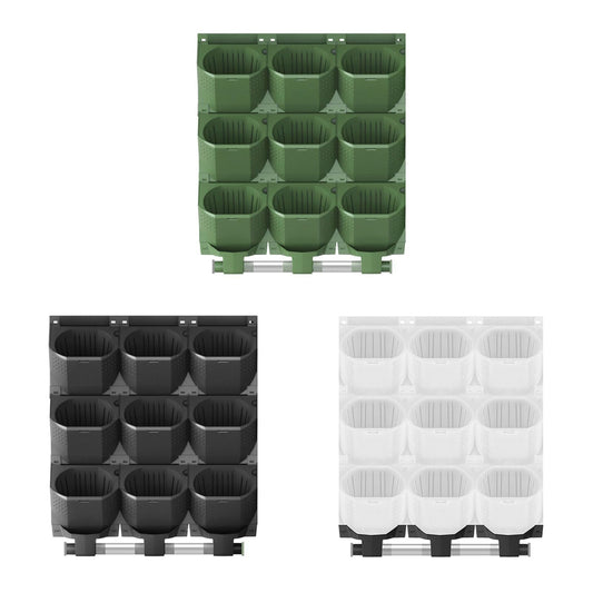 STILLM Self Watering Wall Planter with 4 Pots - Easy to Create Indoor Living Wall for Home, Office and Shop Front - Includes Water Gauge (White)