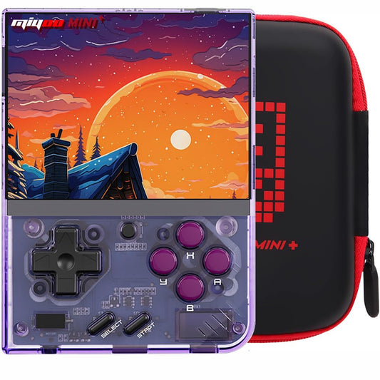 Miyoo Mini Plus with Portable Case Retro Emulator Handheld Game Console Latest Version with WiFi & RTC, 3.5’’ 640*480 IPS Screen 3000mAh Battery, Pulper 64GB
