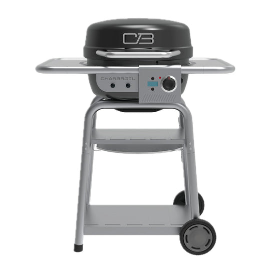 Charbroil 3-in-1 Dual Fuel Outdoor Bistro Pro Electric Grill & Griddle + Charcoal Mode BBQ, Black - 25302145