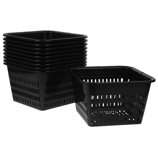 Hemoton Pond Plant Baskets, Heavy Duty Plastic Mesh Net Pots for Aquatic Plant Pot and Hydroponic Baskets in Aquarium Container, 10 Pack