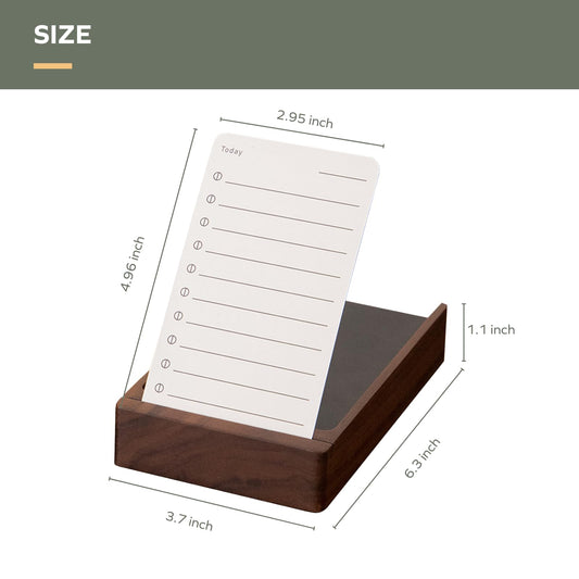 muso wood Daily To Do List Planner with Walnut Stand - 100 To Do List Cards - Undated Daily Planner Notepad for Desk Accessories and Supplies, Enhanced Productivity, Work Office Accessories