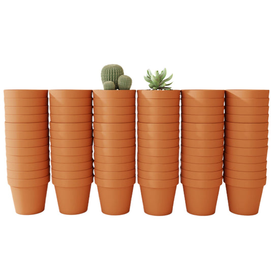 ESMISMO 72 Pack Terracotta Pots 2.5 Inch, Clay Planters with Drain Hole for Succulents, Cacti, Herbs, Mini Flower Pots for Indoor Plants, Rustic Home Decor