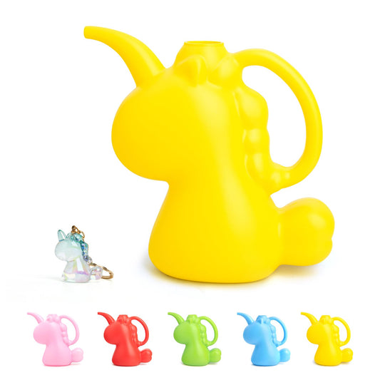 XXXFLOWER Unicorns Indoor Watering Can, 1 L Cute Animal Water Cans, Novelty Unicorns Shape Watering Pot for Office House Indoor Garden（Yellow）