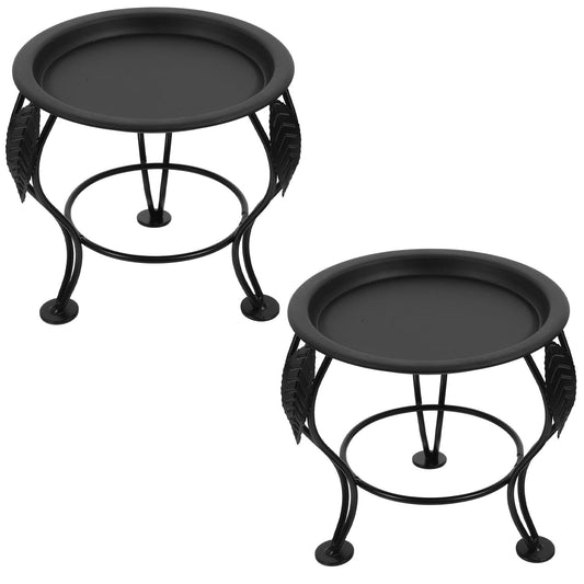 Beavorty 2pcs Metal Plant Stand Flowerpot Holder Indoor Outdoor Iron Decorative Ball Base for Garden Patio Front Door Plant Display