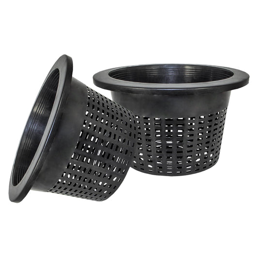 CHTASO HG10MESHPOT 10-Inch Wide Lip Mesh Net Pots (2-Pack), 5 Gallon Bucket Lids for DWC Hydroponics, Perfect for Pitcher Plant Cultivation