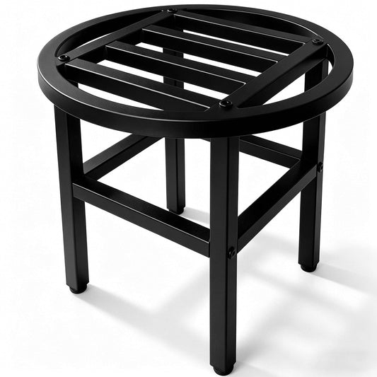 Hongsane Plant Stand Indoor Outdoor,13 Inch Tall Metal Plant Stands Riser,Heavy Duty Wrought Iron Pedestal Holders for Large Flower Pot,Outside Rust-Proof Black Flower Display Shelf for Patio,1-Pack