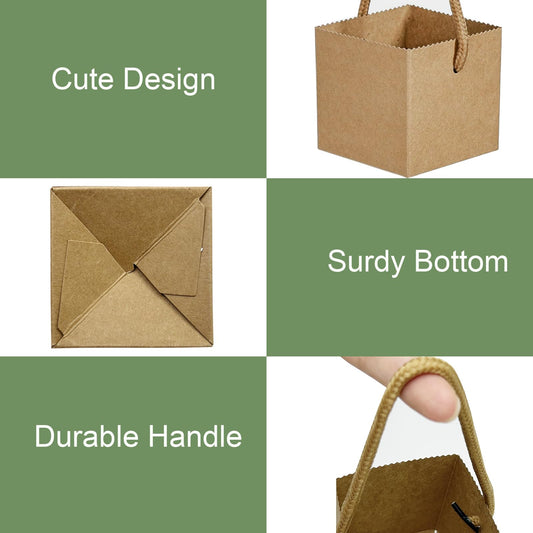 HejVulkan 40 Pack Succulent Wrap Bags Set with 2.5 inch Succulent Gift Box, Heart Plant Tags, Thank You Stickers and Mark Pen, Great Party Favor Gifts for Wedding, Baby Showers, Bridal Showers