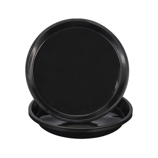 PATIKIL 5 Pack Plastic Plant Saucer, 14 Inch Plant Tray for Pots Round Plant Dish Plant Drip Trays Water Tray for Indoors Outdoors Garden, Black